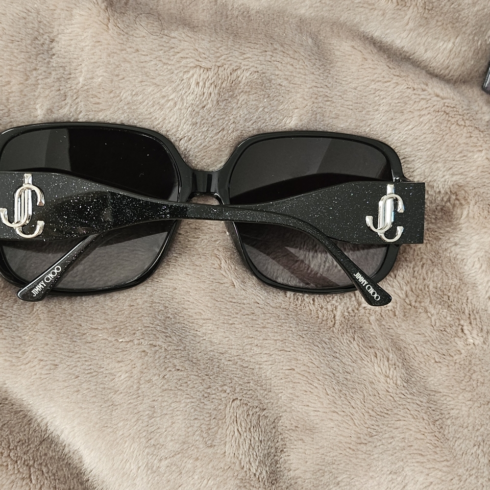 Jimmy Choo Black Sunglasses with speckles and silver lettering, Auth! - Picture 2 of 4